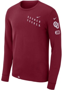 Nike Oklahoma Sooners Crimson Campus Repeat Logo Long Sleeve T Shirt