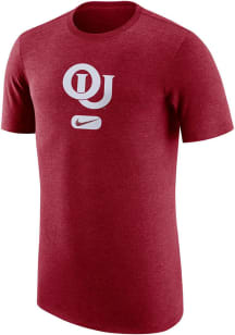 Nike Oklahoma Sooners Crimson Campus DriFIT Tri Athletic Short Sleeve T Shirt