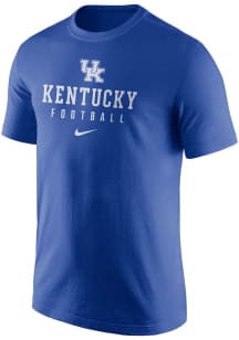 Nike Kentucky Wildcats Blue Football Team Issue Short Sleeve T Shirt