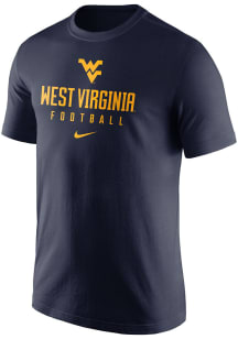 Nike West Virginia Mountaineers Navy Blue Team Issue Short Sleeve T Shirt