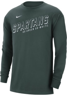Nike Michigan State Spartans Green Max90 Slogan Long Sleeve T Shirt