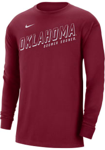 Nike Oklahoma Sooners Crimson Max90 Slogan Long Sleeve T Shirt