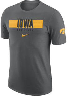 Nike Iowa Hawkeyes Grey Gametime Short Sleeve T Shirt