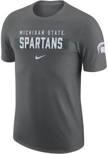 Nike Michigan State Spartans Grey Gametime Short Sleeve T Shirt