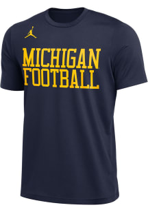 Nike Michigan Wolverines Navy Blue Jordan Football Short Sleeve T Shirt