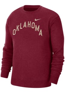 Nike Oklahoma Sooners Mens Crimson NSW SB Long Sleeve Crew Sweatshirt