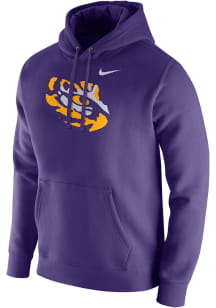 Nike LSU Tigers Mens Purple Club Fleece Long Sleeve Hoodie