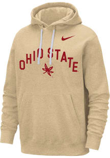 Nike Ohio State Buckeyes Mens Oatmeal Club Fleece Bball Long Sleeve Hoodie