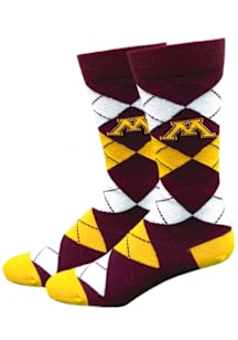 Argyle Dress Minnesota Golden Gophers Mens Argyle Socks - Maroon