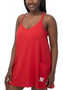 Womens Red Nebraska Cornhuskers Ace Short Sleeve Dress