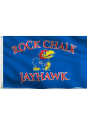Kansas Jayhawks 3x5 Blue Grommet Blue Silk Screen Grommet Flag
