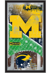 Michigan Wolverines Football Hanging Back Bar Mirror