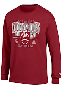Champion Indiana Hoosiers Crimson 2025 College Football Champions Jersey Long Sleeve T Shirt