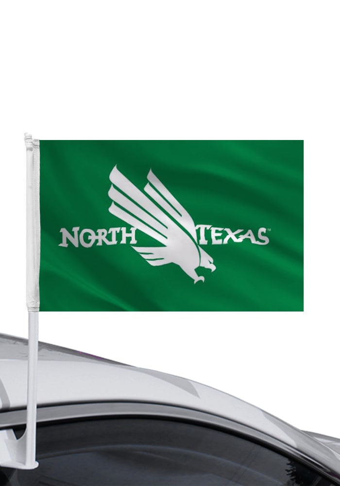 North Texas Mean Green 11x16 Green Silk Screen Car Flag - Green