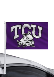 TCU Horned Frogs 11x16 Purple Silk Screen Car Flag - Purple