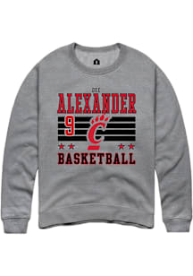 Dee Alexander Cincinnati Bearcats Mens Grey NIL Striped Player Crew
