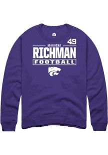 Maguire Richman Rally Mens Purple K-State Wildcats NIL Stacked Box Player Crew