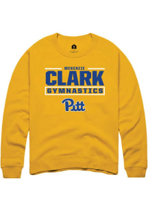 McKenzie Clark Rally Mens Gold Pitt Panthers NIL Stacked Box Player Crew