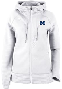 Womens Michigan Wolverines White Columbia Pack It Up Long Sleeve Full Zip Jacket