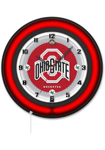 Black Ohio State Buckeyes 19in Neon Wall Clock