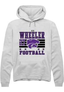 Ben Wheeler Rally Mens White K-State Wildcats NIL Striped Player Hood