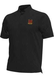 Mens Maryland Terrapins Black Under Armour Heather Short Sleeve Polo Shirt