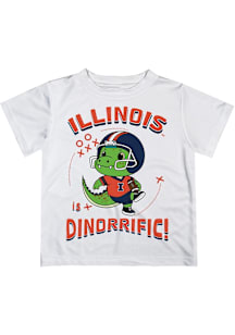 Vive La Fete Illinois Fighting Illini Toddler White Dino-Riffic Short Sleeve T-Shirt