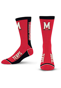 MVP Stock Maryland Terrapins Mens Crew Socks - Red