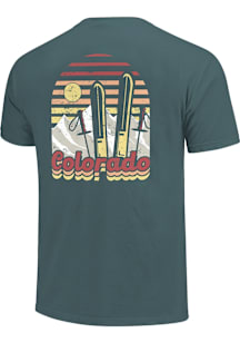 Colorado Green Sunset Ski Short Sleeve Fashion T Shirt