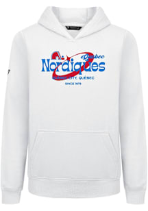 Levelwear Quebec Nordiques Youth White Podium Jr Orbital Long Sleeve Hoodie