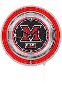 Miami RedHawks Double Neon Wall Clock
