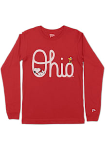 Ohio State Buckeyes Red Peanuts Script Ohio Long Sleeve T Shirt