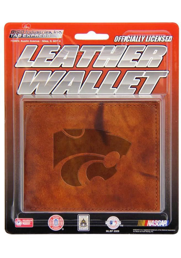 K-State Wildcats Manmade Leather Mens Bifold Wallet