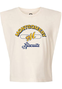 Summit Sportswear Montgomery Biscuits Womens White Vintage Arch Script Tank Top