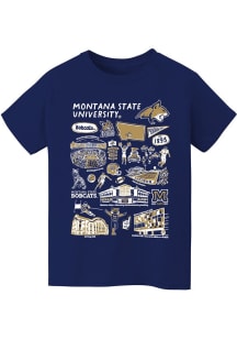 Vive La Fete Montana State Bobcats Youth Navy Blue Impressions Short Sleeve T-Shirt