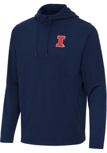 Mens Illinois Fighting Illini Navy Blue Antigua Connected Qtr Zip