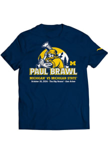 Michigan Wolverines Navy Blue Football Paul Brawl Short Sleeve T Shirt