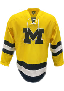 Mens Yellow Michigan Wolverines Replica Hockey Jersey