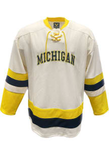 Mens Ivory Michigan Wolverines Replica Hockey Jersey