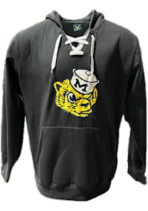 Michigan Wolverines Mens Grey Laceup Vault Long Sleeve Hoodie