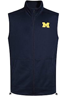 Michigan Wolverines Mens Blue Puffer Sleeveless Jacket