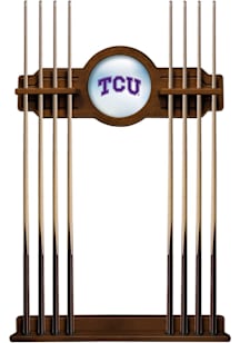 TCU Horned Frogs Solid Wood Cue Rack Pool Table