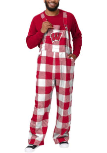 Forever Collectibles Wisconsin Badgers Mens Red Buffalo Plaid Pants
