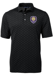 Cutter and Buck Orlando City SC Mens Black Virtue Eco Pique Tile Short Sleeve Polo