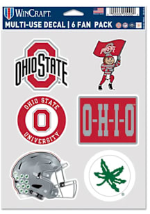 Ohio State Buckeyes 6pk Fan Auto Decal - Red