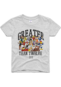 Charlie Hustle Big 12 Youth Ash Conference Short Sleeve Fashion T-Shirt