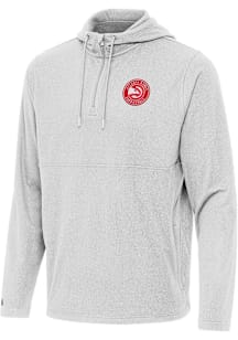 Antigua Atlanta Hawks Mens Ash Connected Short Sleeve Qtr Zip