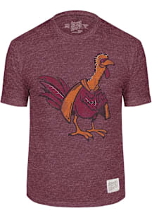 Original Retro Brand Virginia Tech Hokies Maroon Triblend Hokies Short Sleeve Fashion T Shirt
