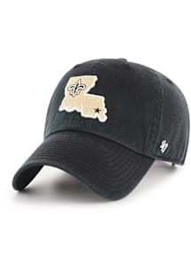 47 New Orleans Saints State Logo Clean Up Adjustable Hat - Black