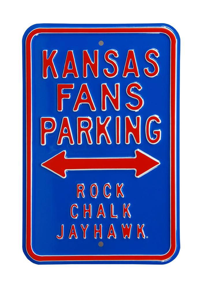 Kansas Jayhawks Blue Parking Sign